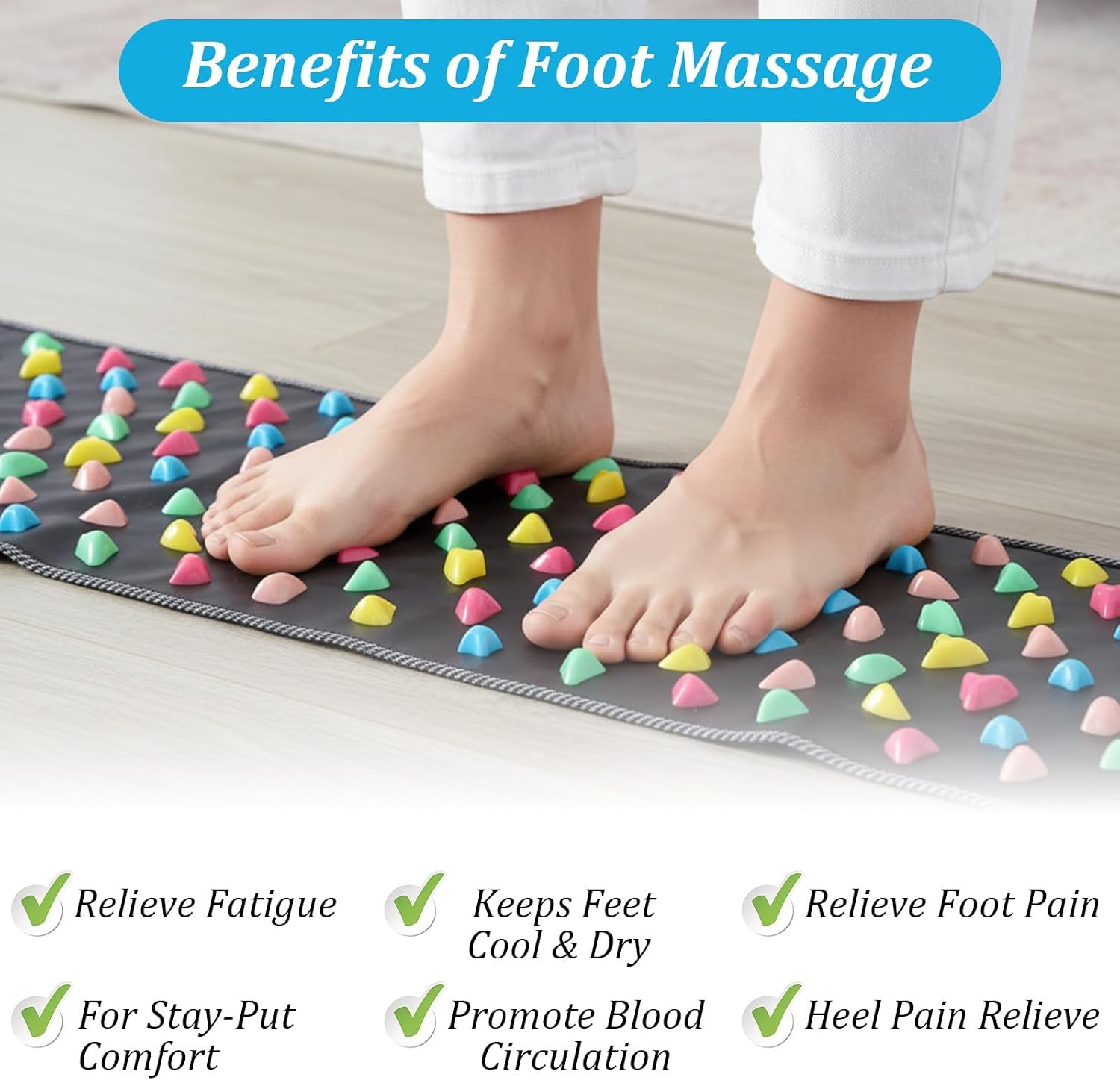 Revitalize Your Feet with the Kifmurase Acupressure Massage Mat - Perfect for Pain and Stress Relief, Ideal for Home or Office Use (68.9 x 13.78 Inches)