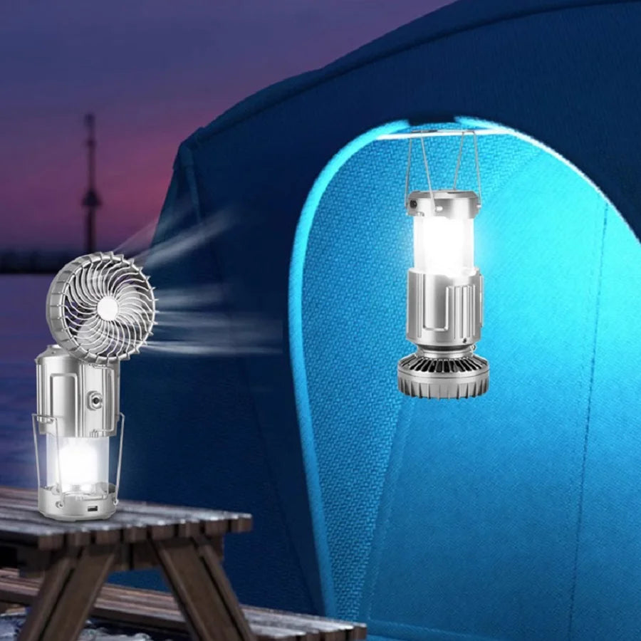 Outdoor Solar Camping Light Portable With Fan Solar Charge