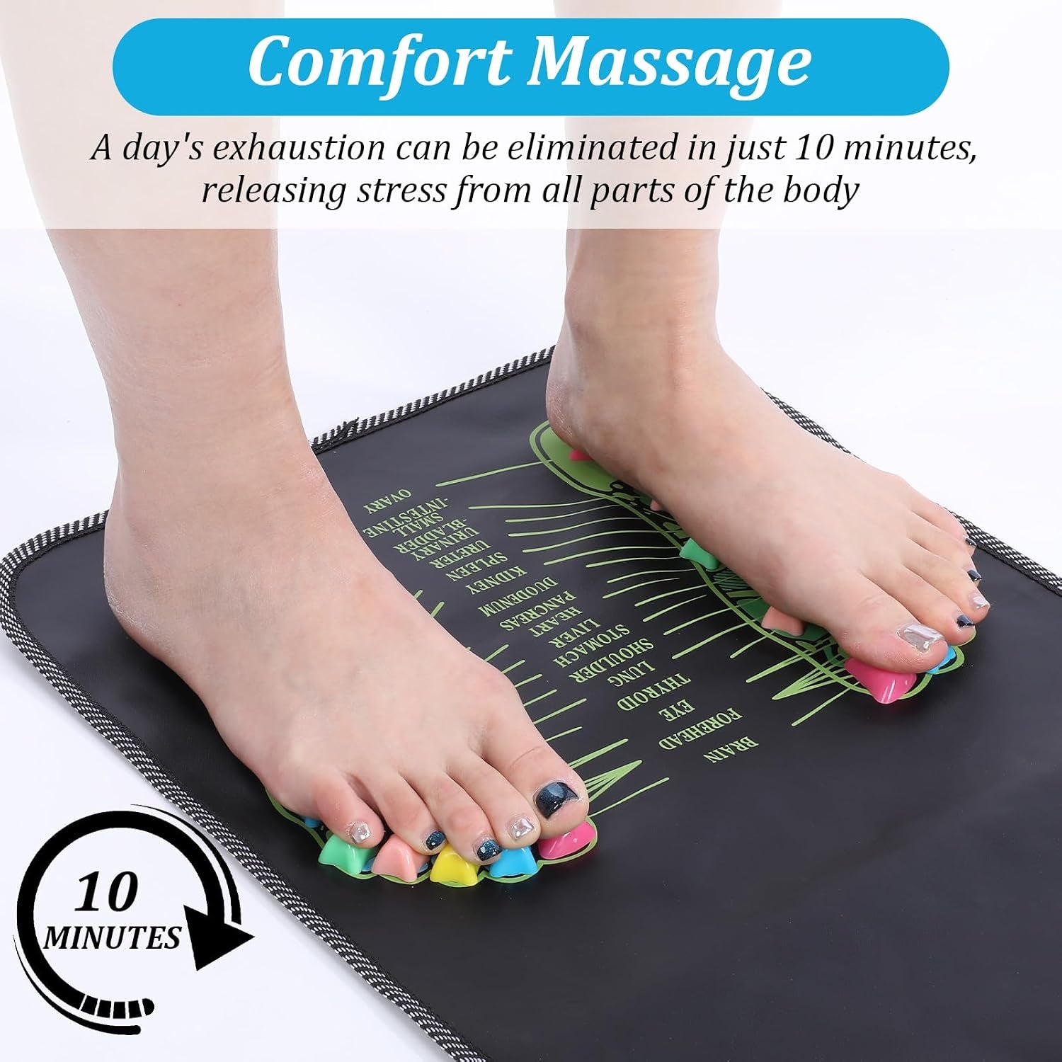 Revitalize Your Feet with the Kifmurase Acupressure Massage Mat - Perfect for Pain and Stress Relief, Ideal for Home or Office Use (68.9 x 13.78 Inches)